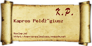 Kapros Pelágiusz névjegykártya